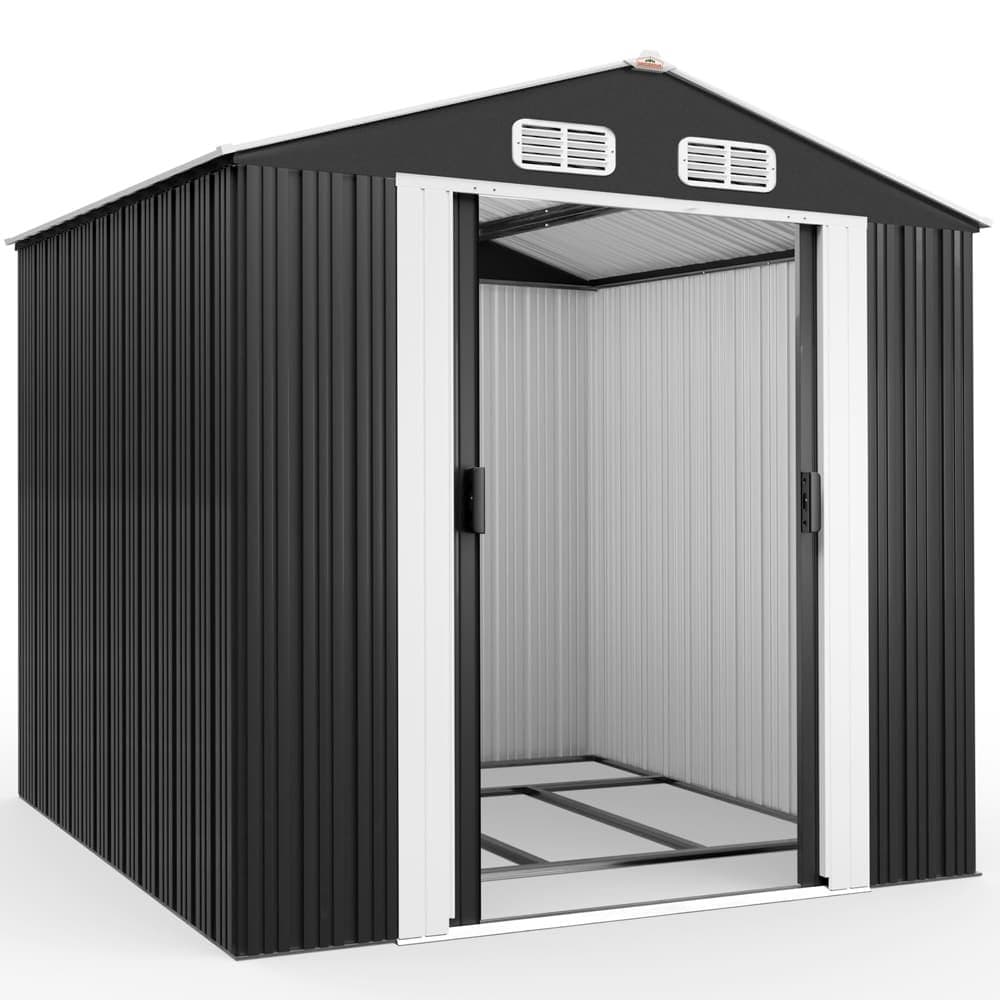 Abri de jardin en métal gris 257x205x177cm - illustration 2