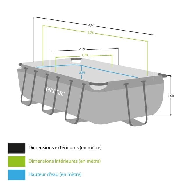 Piscine tubulaire INTEX Prism Frame rectangulaire L.4,00 x l.2,00 x H. 1,00m - illustration 3