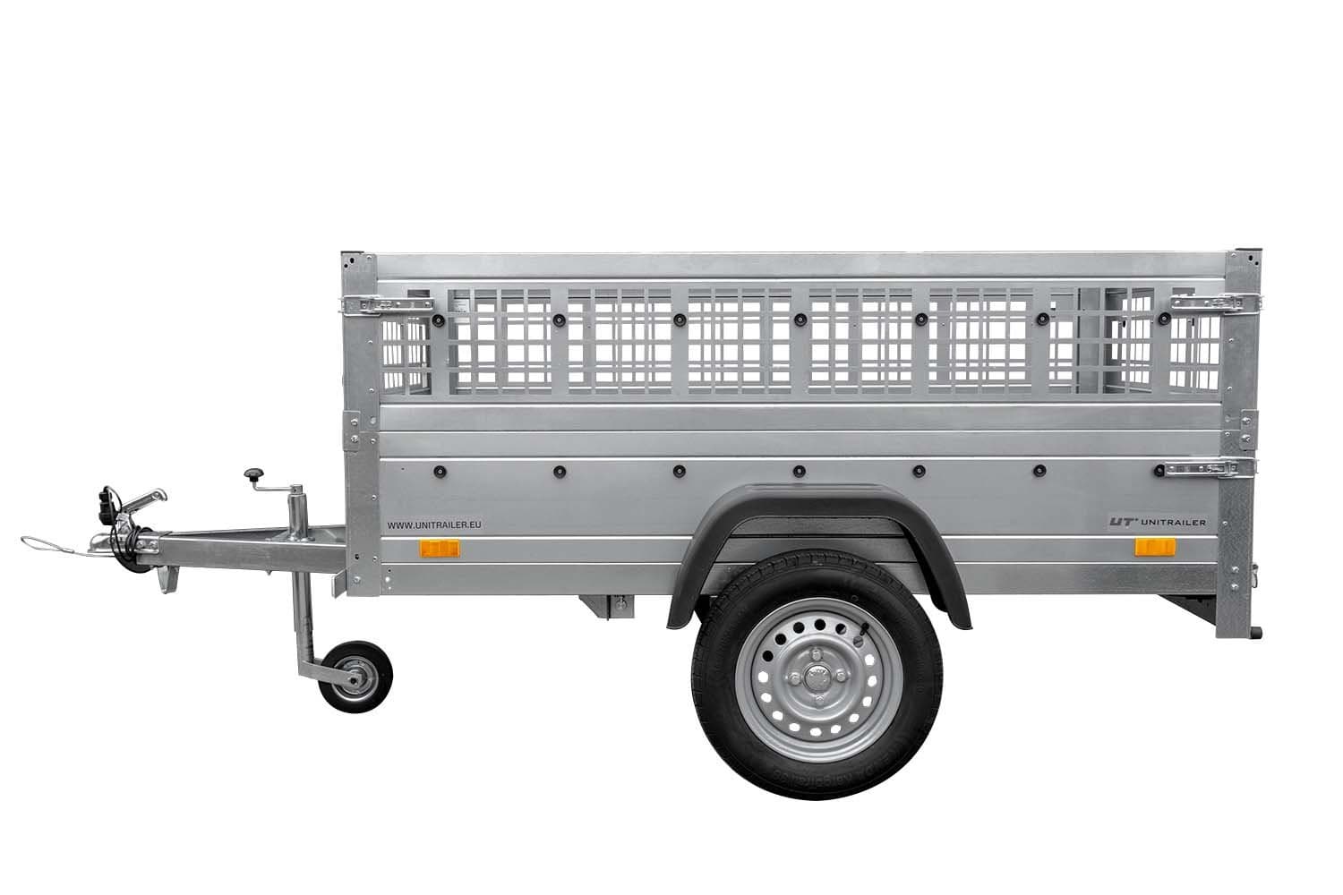 Top remorque garden trailer 200 kipp avec rehausses grillagées et roue jockey - illustration 2